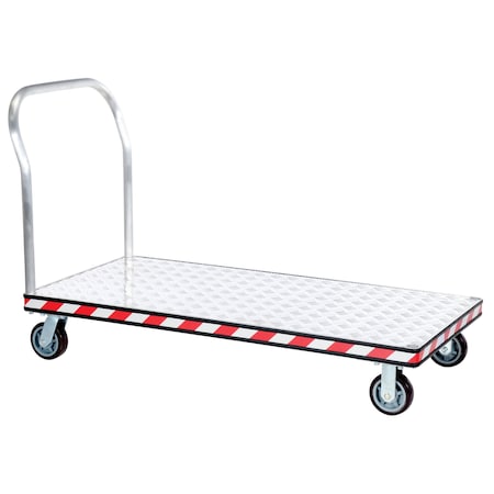 Vestil Aluminum Treadplate Platform Truck Single Handle 30 x 60 ATP-C-3060